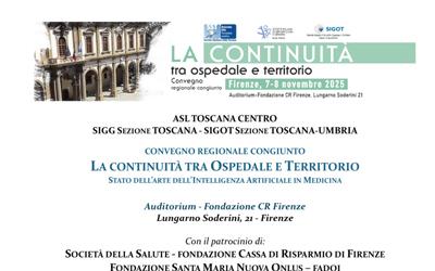 SIGOT TOSCANA-UMBRIA - CONVEGNO REGIONALE CONGIUNTO LA CONTINUITÀ TRA OSPEDALE E TERRITORIO STATO DELL’ARTE DELL’INTELLIGENZA ARTIFICIALE IN MEDICINA